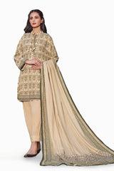 3 Piece Printed Karandi Unstitched Suit AY-32033