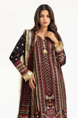 3PC Bamber Chiffon Embroidered Suit IUSTKSD-740