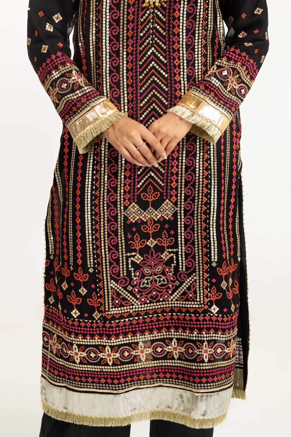 3PC Bamber Chiffon Embroidered Suit IUSTKSD-740