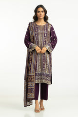 3PC Chiffon Embroidered Suit IUSTKSD-654