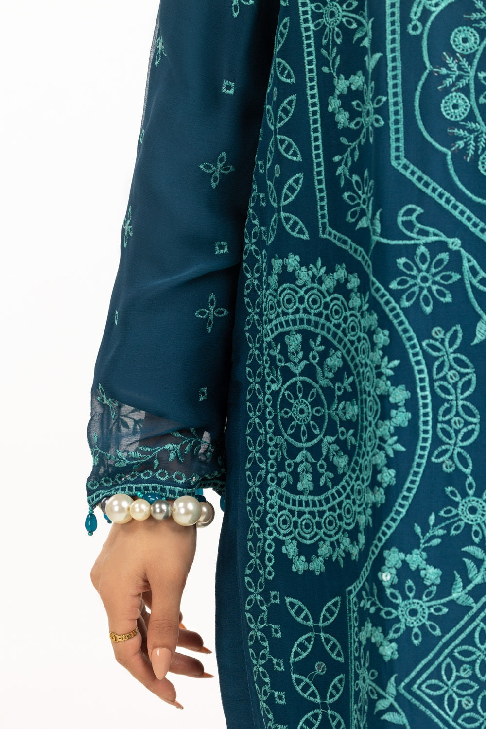 3PC Chiffon Embroidered Suit IUSTKSD-767