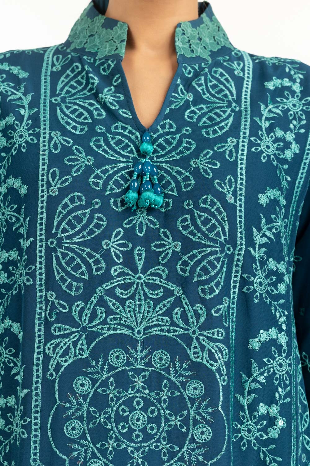 3PC Chiffon Embroidered Suit IUSTKSD-767
