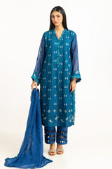 3Pc Chiffon Embroidered Suit IUSTKSD-769