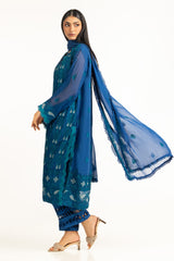3Pc Chiffon Embroidered Suit IUSTKSD-769