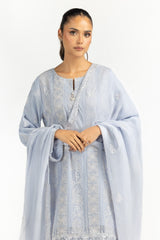 3PC Dyed Chiffon Embroidered Suit IUSTKSD-763