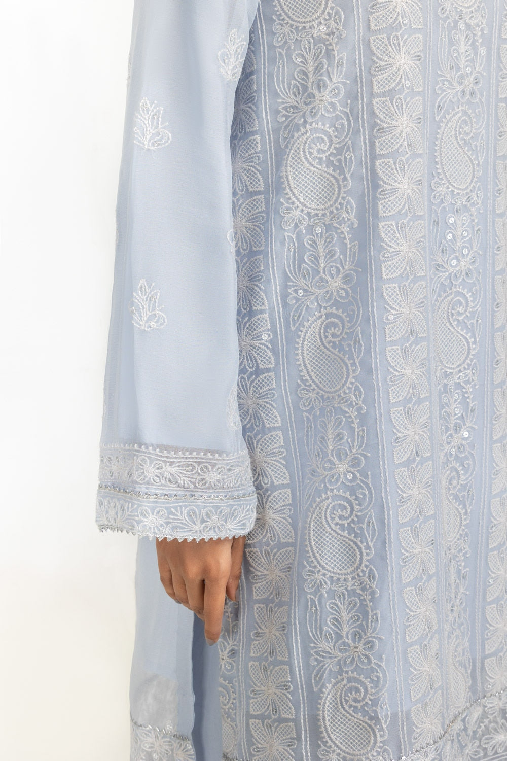 3PC Dyed Chiffon Embroidered Suit IUSTKSD-763