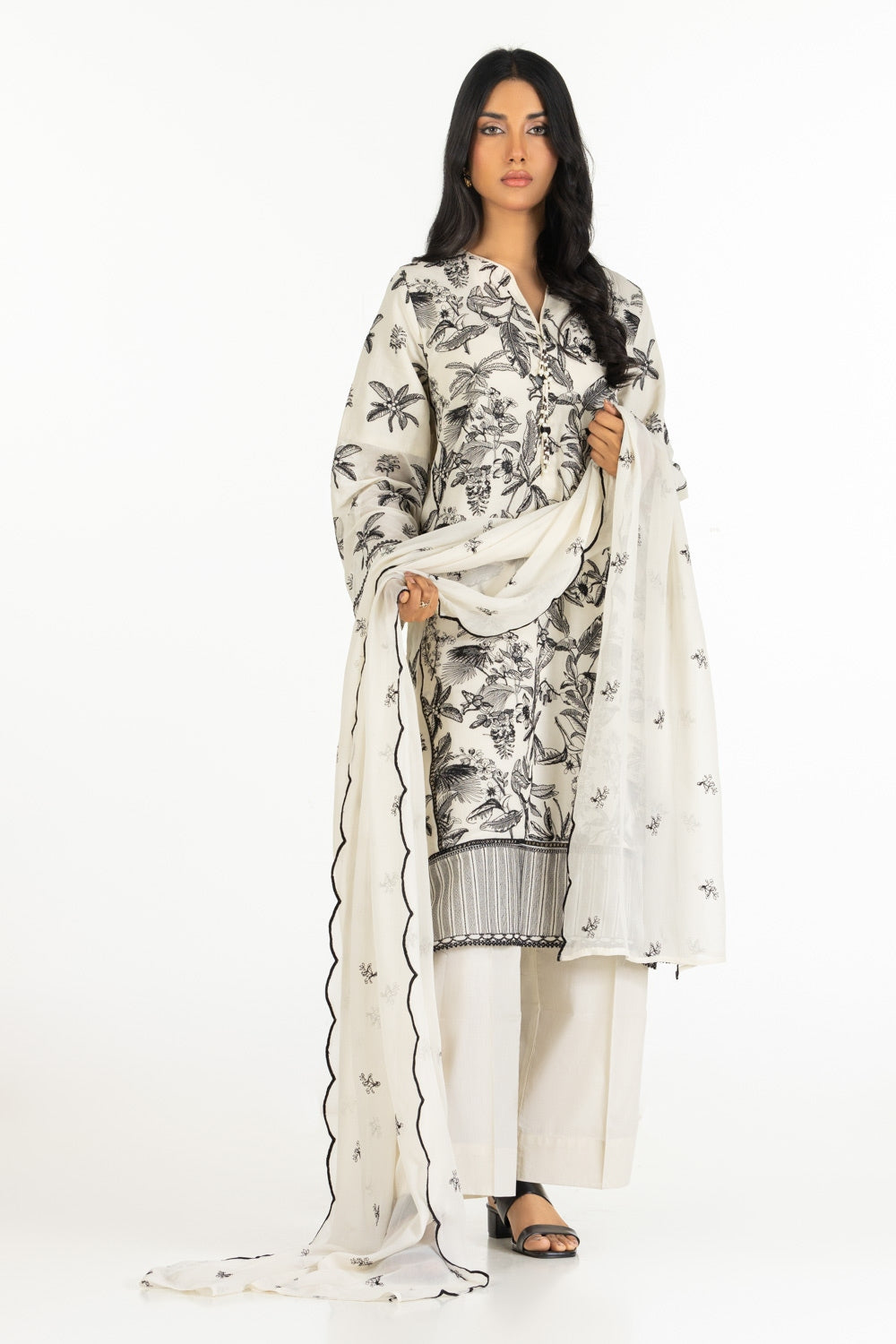 3PC Dyed Embroidered Swiss Voile Suit IUSTKSD-596s