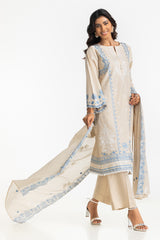 3PC Lawn Embroidered Suit IUSTKSD-541