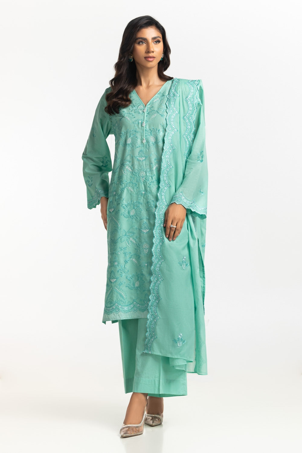 3PC Lawn Embroidered Suit IUSTKSD-547