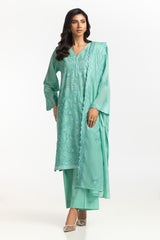 3PC Lawn Embroidered Suit IUSTKSD-547