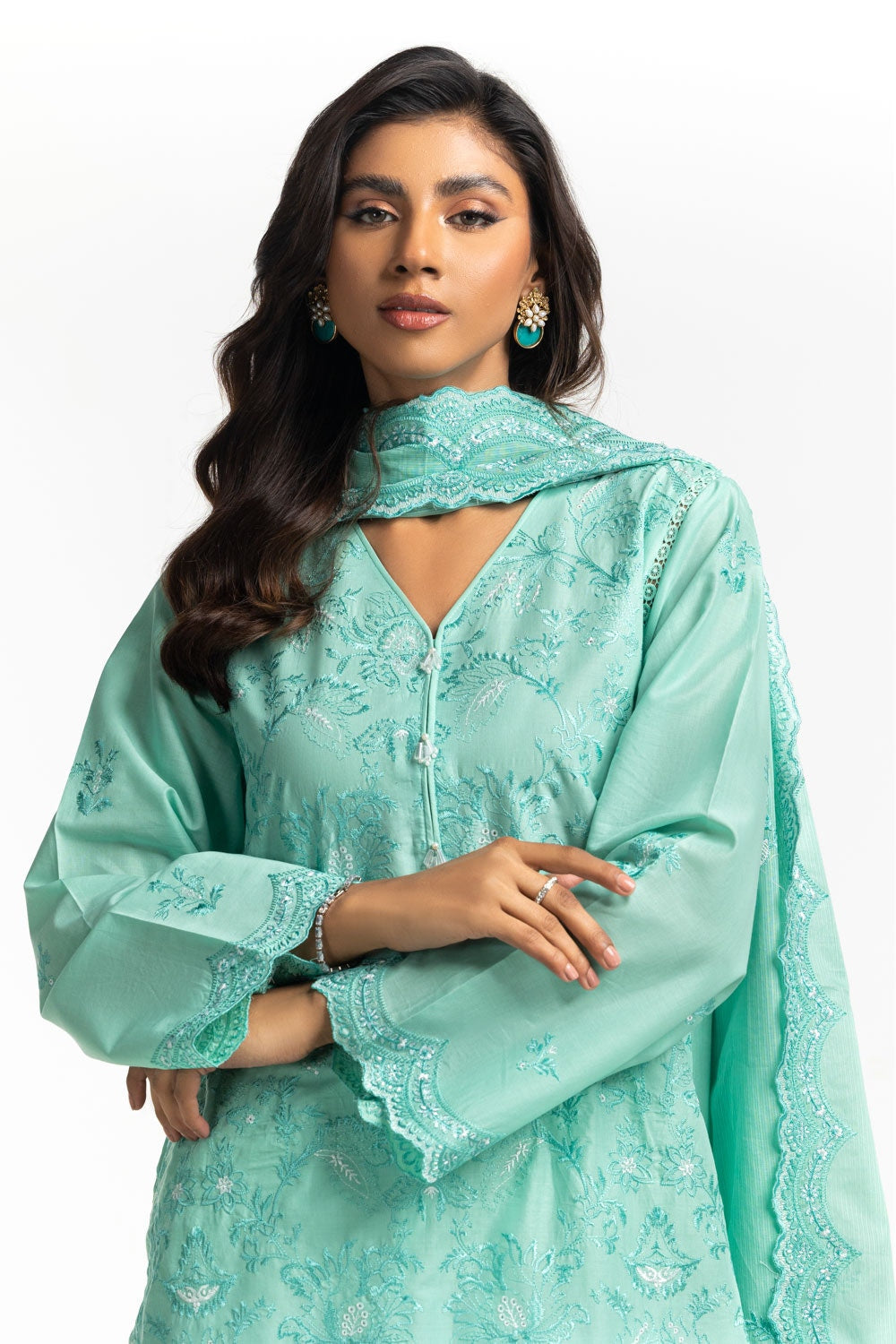 3PC Lawn Embroidered Suit IUSTKSD-547