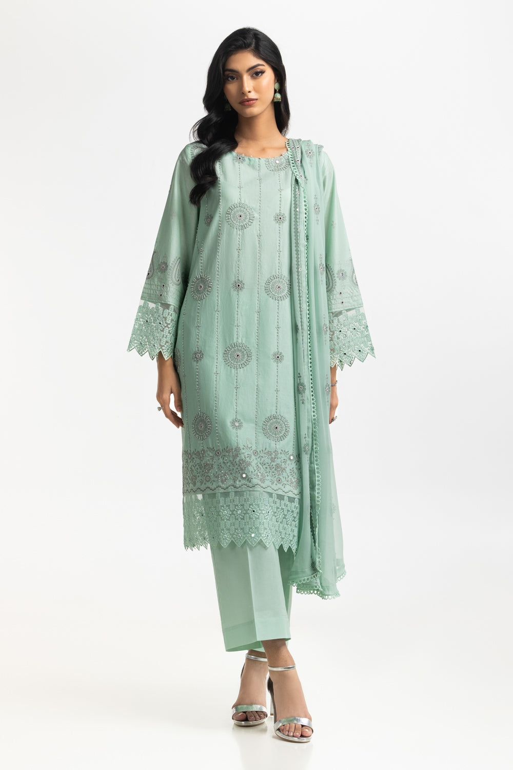 3PC Lawn Embroidered Suit IUSTKSD-574