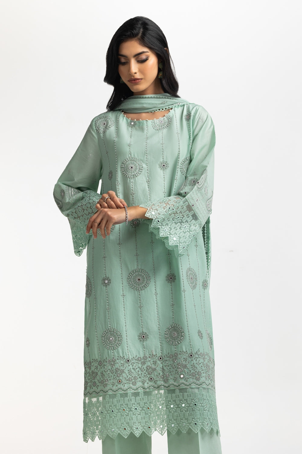 3PC Lawn Embroidered Suit IUSTKSD-574