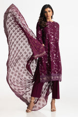 3PC Lawn Embroidered Suit IUSTKSD-592