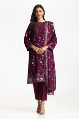 3PC Lawn Embroidered Suit IUSTKSD-592