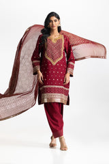3PC Lawn Embroidered Suit IUSTKSD-608