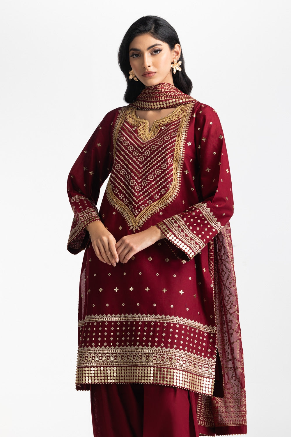 3PC Lawn Embroidered Suit IUSTKSD-608