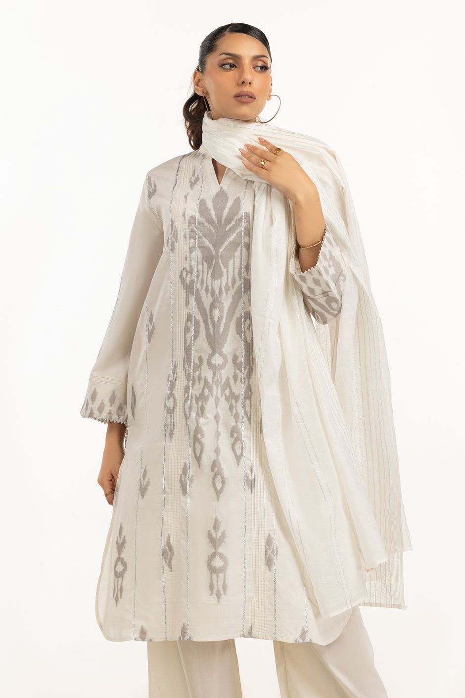 3PC Jacquard Embellished Suit
