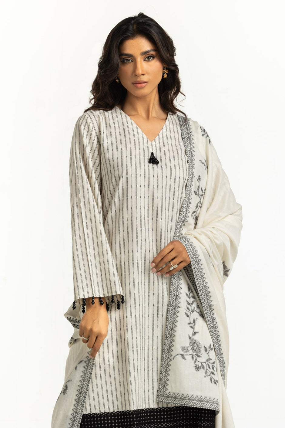 3PC Jacquard Embroidered Suit
