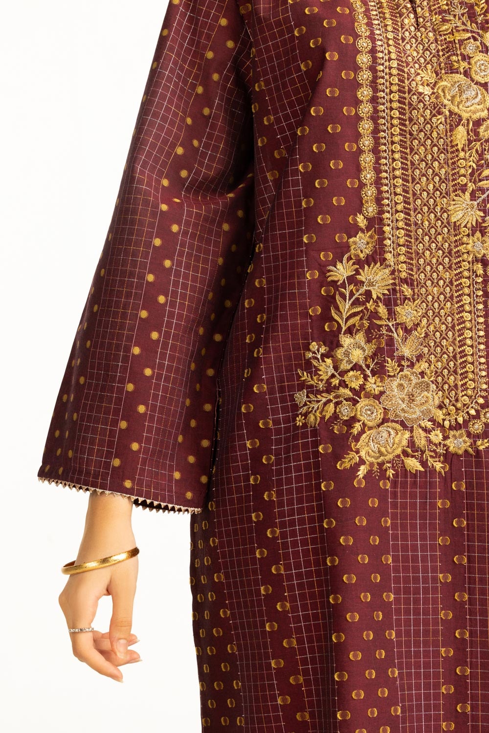 3PC Jacquard Embroidered Suit IUSTKSD-910
