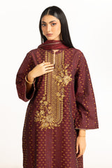 3PC Jacquard Embroidered Suit IUSTKSD-910
