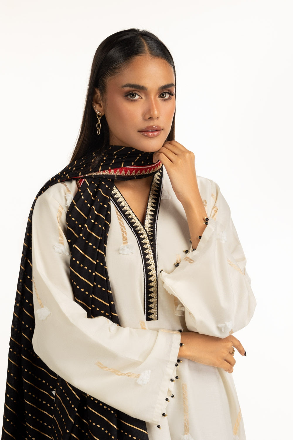 3PC Jacquard Embroidered Suit IUSTKSD-951