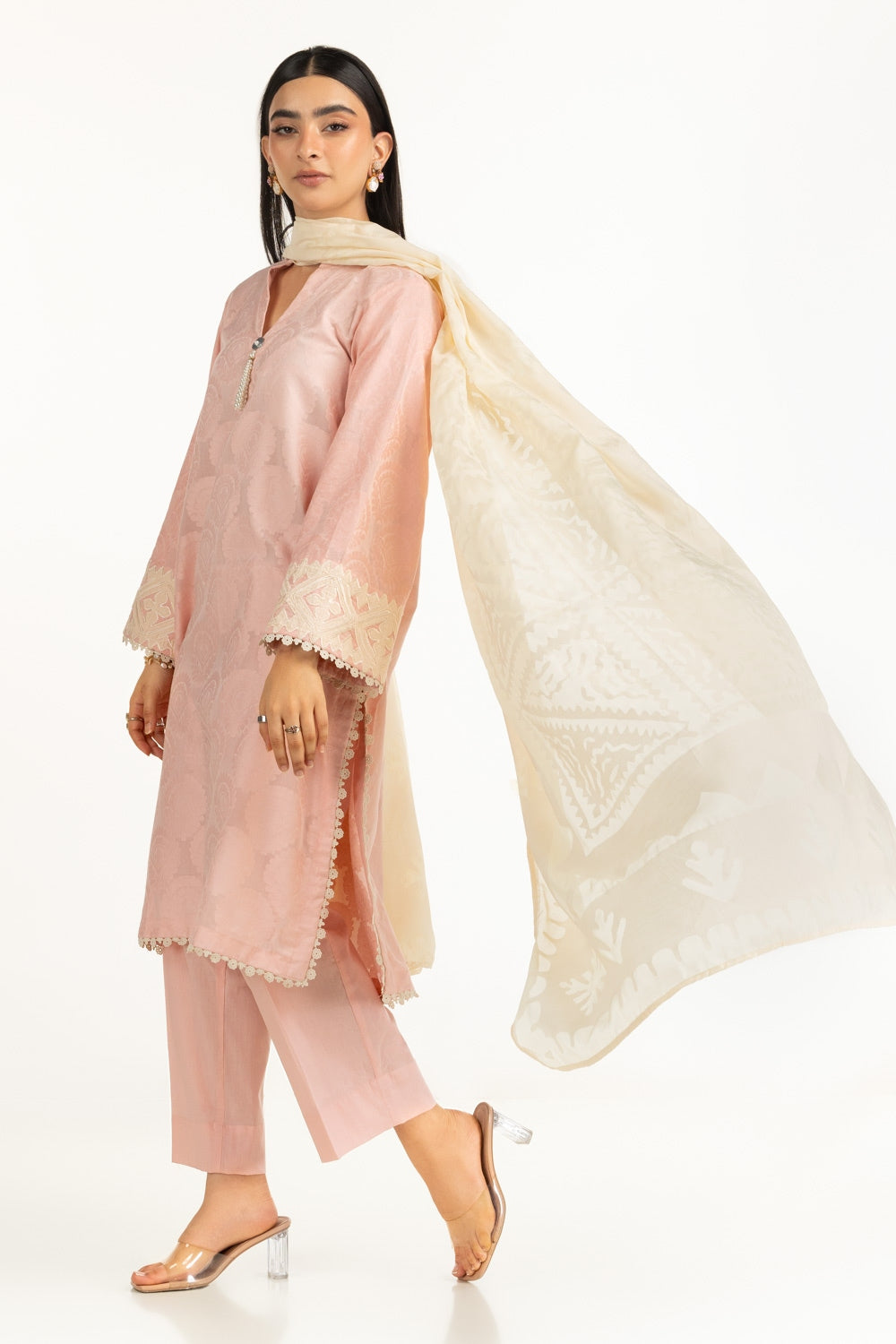 3PC Jacquard Embroidered Suit IUSTKSD-987