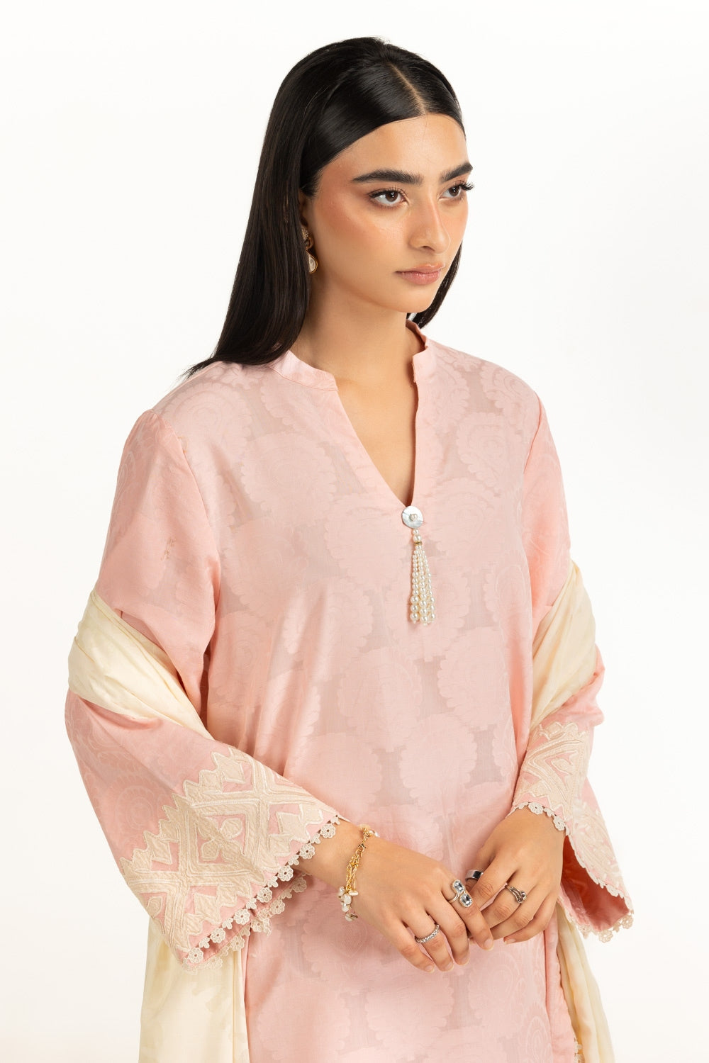 3PC Jacquard Embroidered Suit IUSTKSD-987