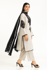 3PC Jacquard Embroidered Suit IUSTKSD-992