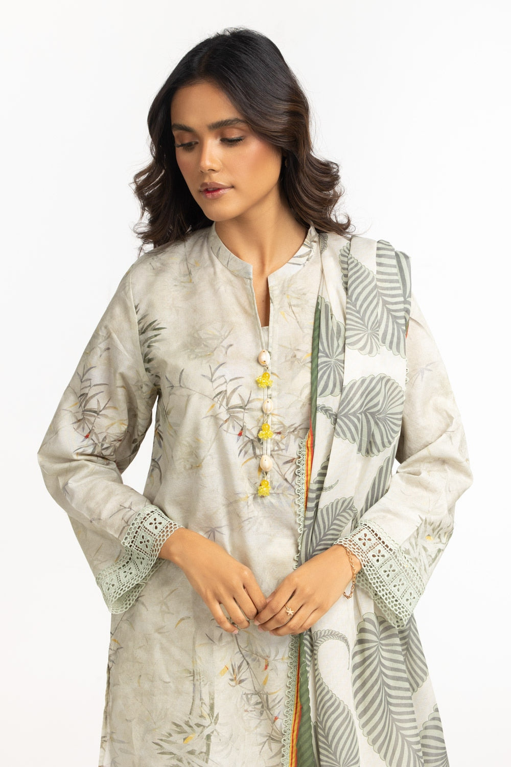 3PC Jacquard Printed Suit IUSTKSD-683