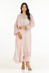 3PC Lacquer Printed Lawn Suit With Embroidered  IUSTKSD-590