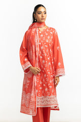 3PC Lawn Embroidered Suit IUSTKSD-388