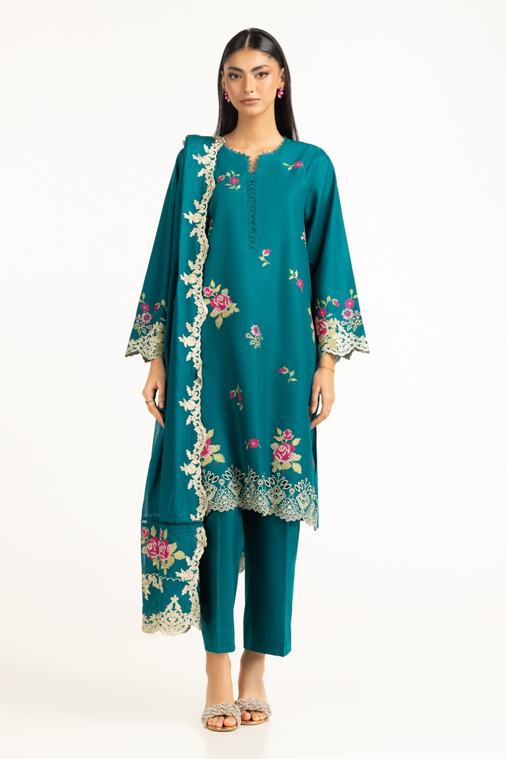 3Pc Lawn Embroidered Suit IUSTKSD-509