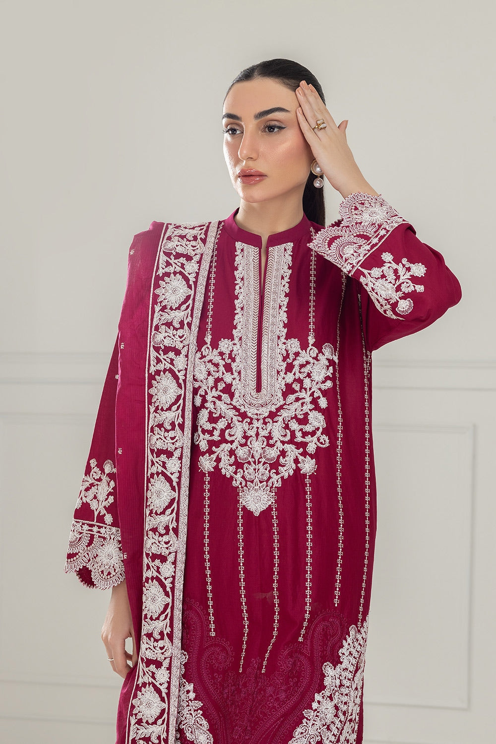 3PC Lawn Embroidered Suit IUSTKSD-534