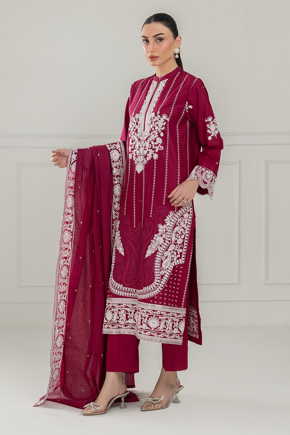 3PC Lawn Embroidered Suit IUSTKSD-534