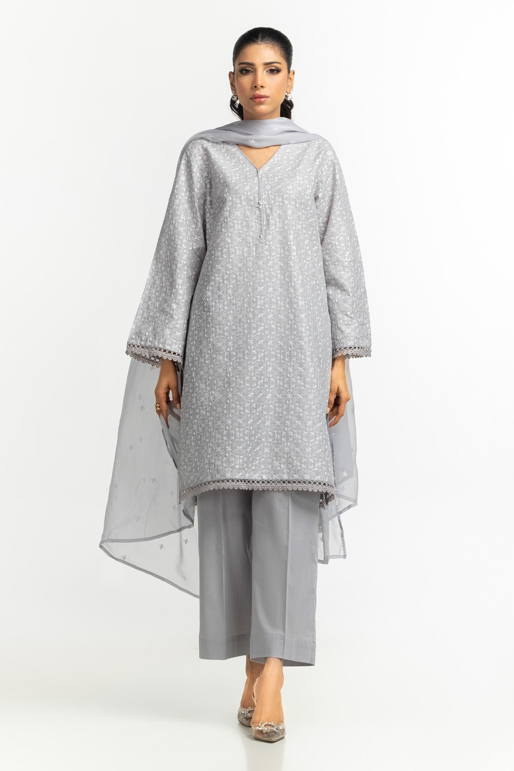 3PC Lawn Embroidered Suit IUSTKSD-579