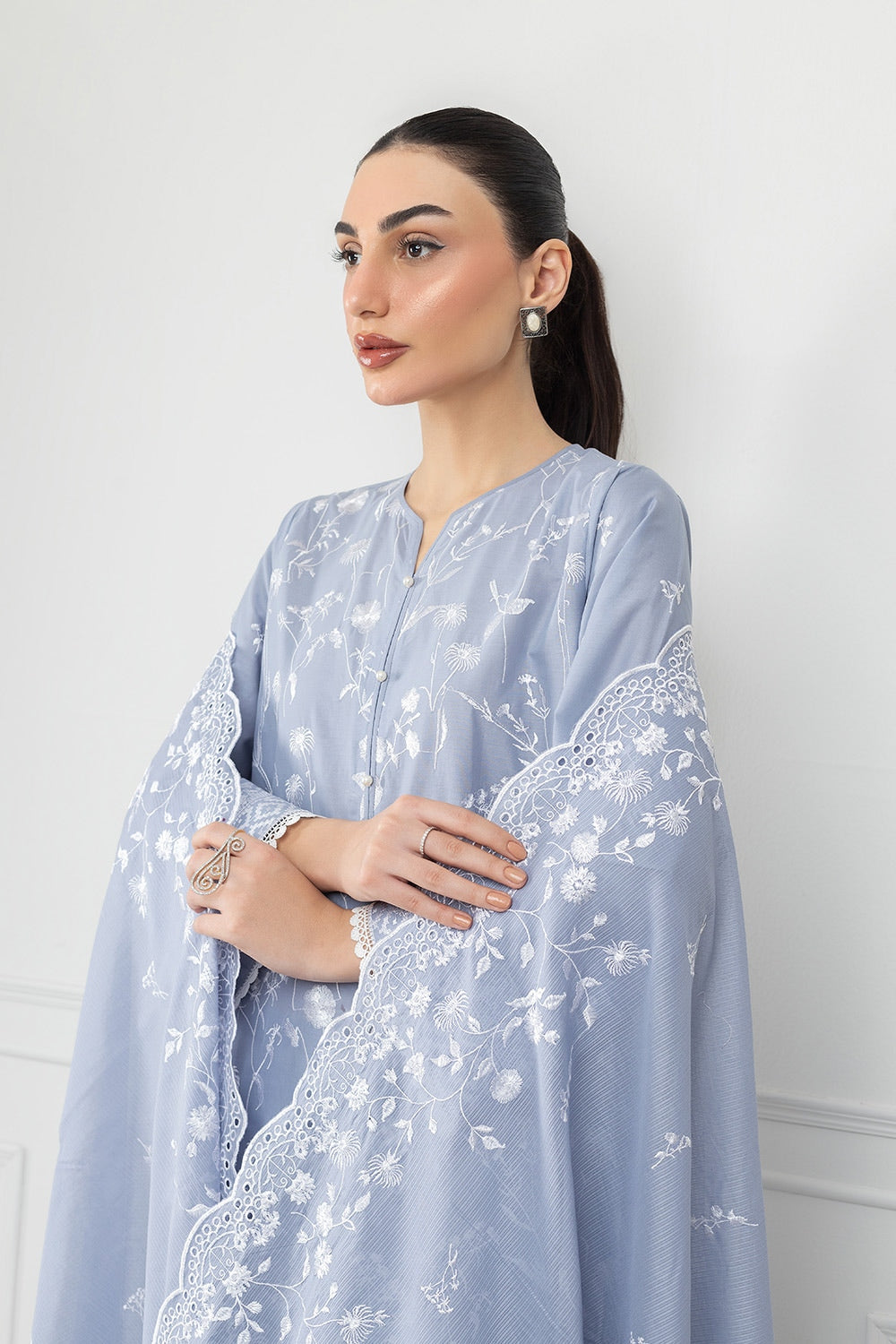 3PC Lawn Embroidered Suit IUSTKSD-585