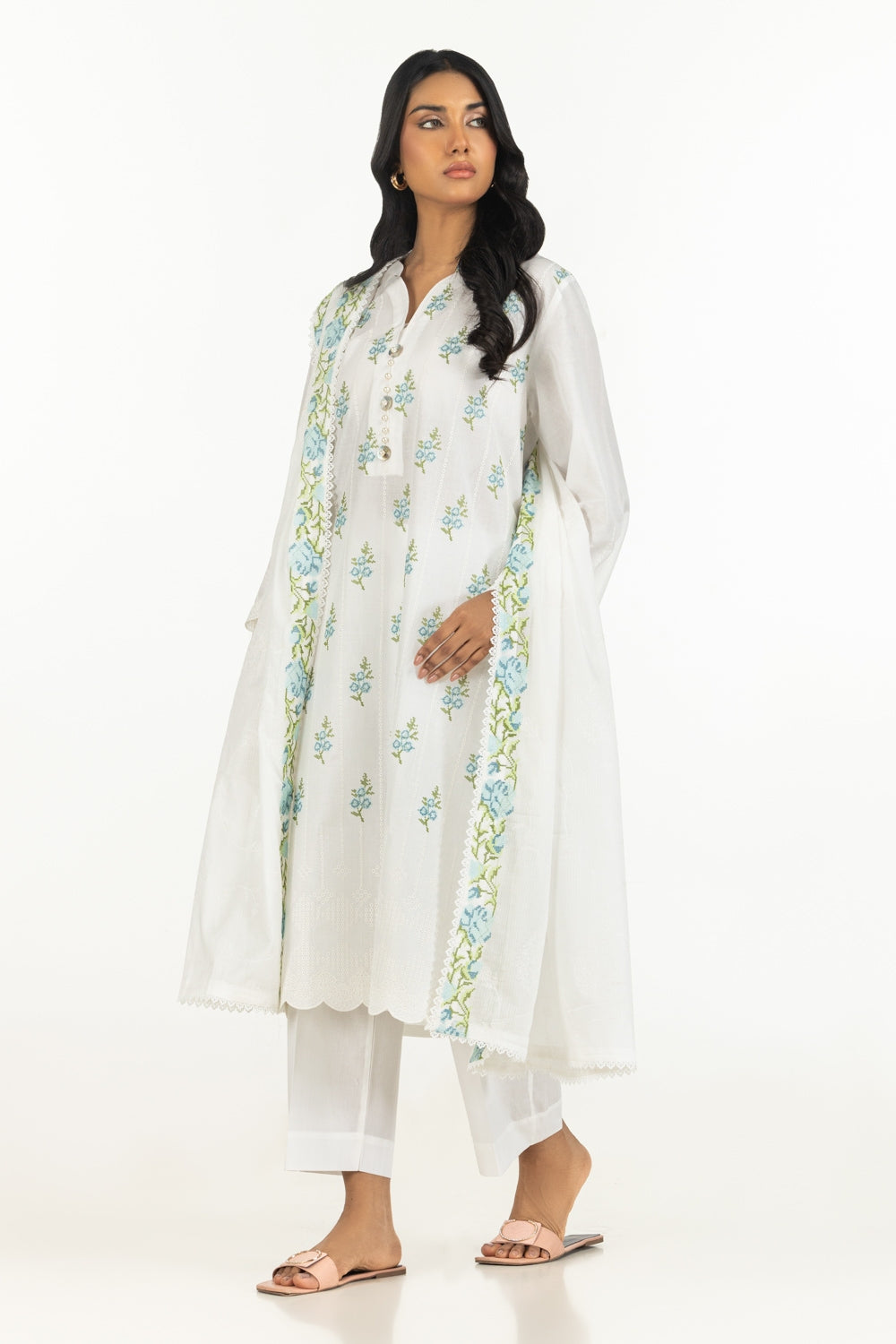 3PC Lawn Embroidered Suit IUSTKSD-636