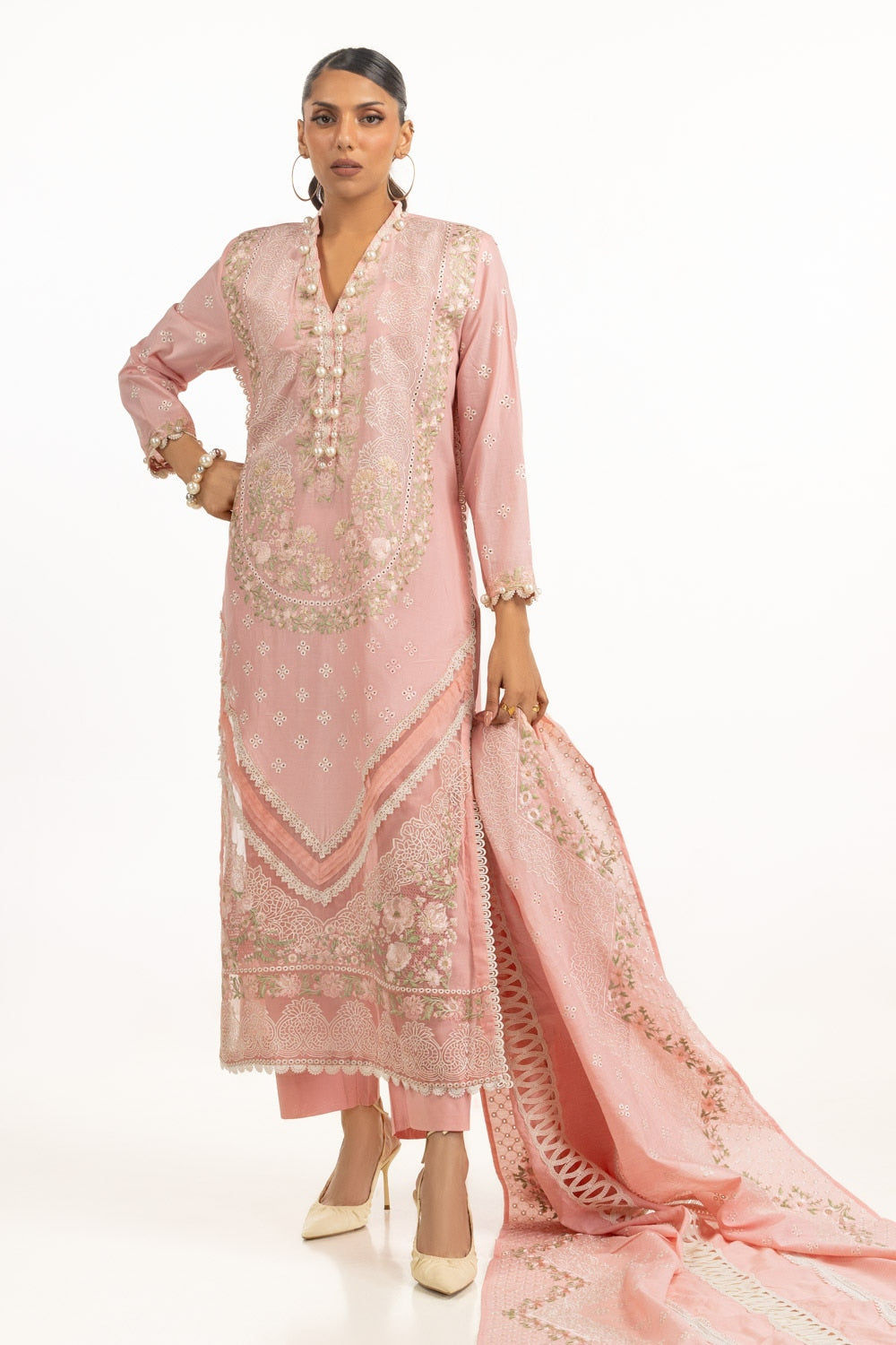 3PC Lawn Embroidered Suit IUSTKSD-734