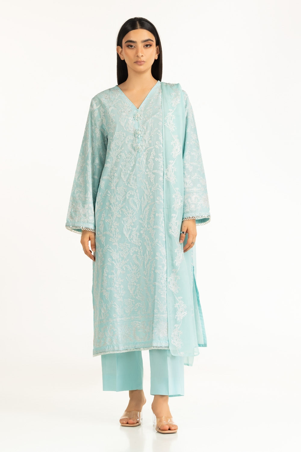 3Pc Lawn Embroidered Suit IUSTKSD-919