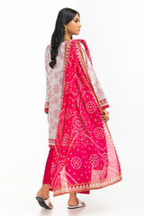 3PC Lawn Gold And Lacquer Printed Suit IUSTKSD-523