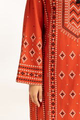 3PC Lawn Gold & Lacquer Printed Suit With Embroidered  IUSTKSD-656