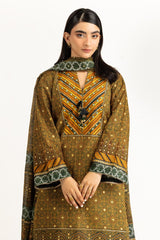 3PC Lawn Gold Printed Suit IUSTKSD-1069