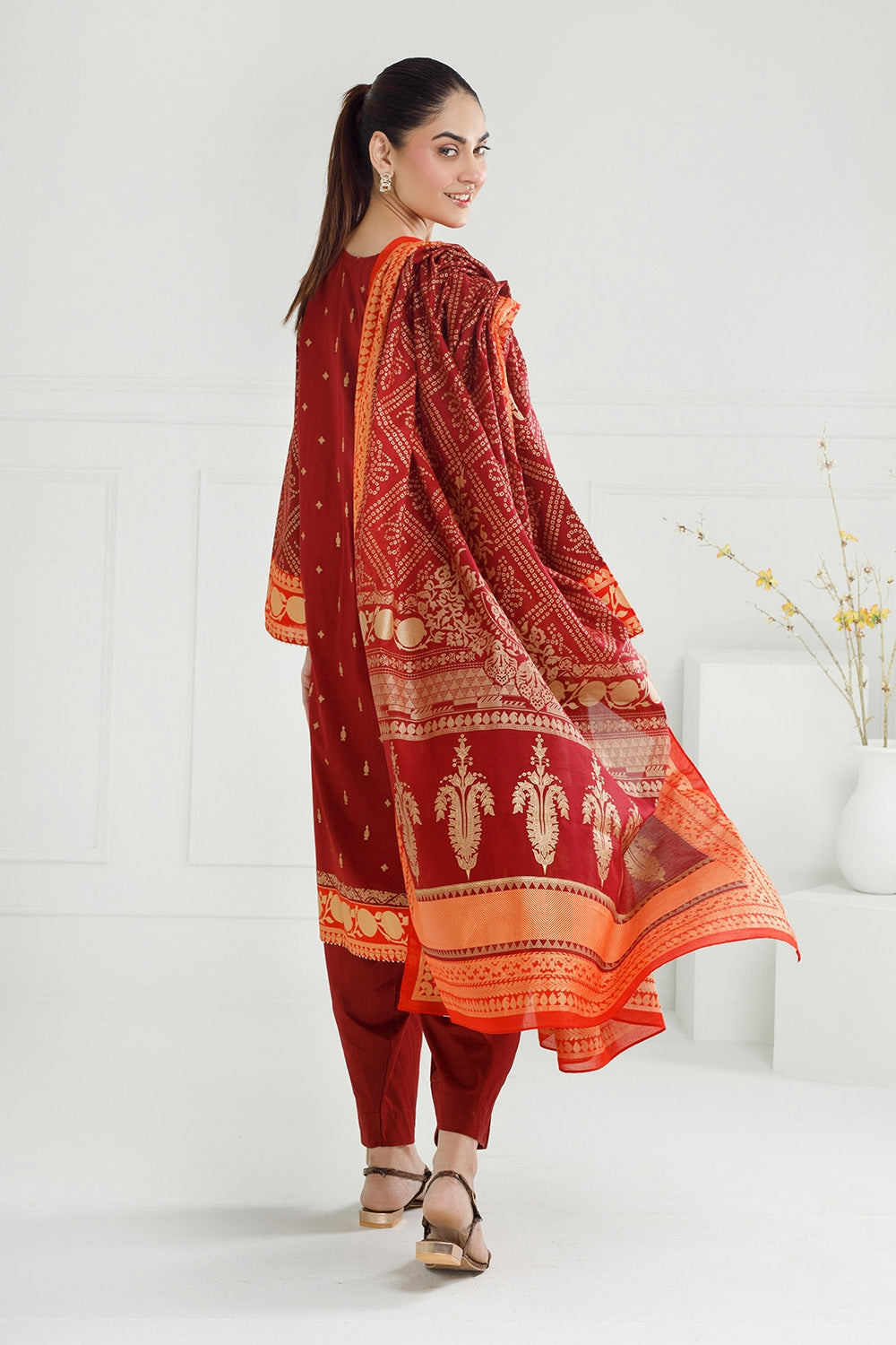 3PC Lawn Gold Printed Suit