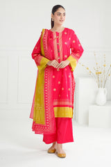 3PC Lawn Gold Printed Suit  IUSTKSD-414