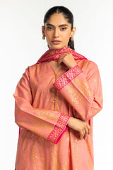 3PC Lawn Gold Printed Suit IUSTKSD-457