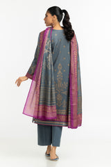 3PC Lawn Gold Printed Suit  IUSTKSD-458
