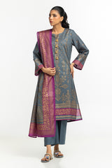 3PC Lawn Gold Printed Suit  IUSTKSD-458