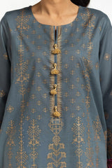 3PC Lawn Gold Printed Suit  IUSTKSD-458
