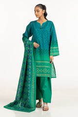 3PC Lawn Gold Printed Suit IUSTKSD-555